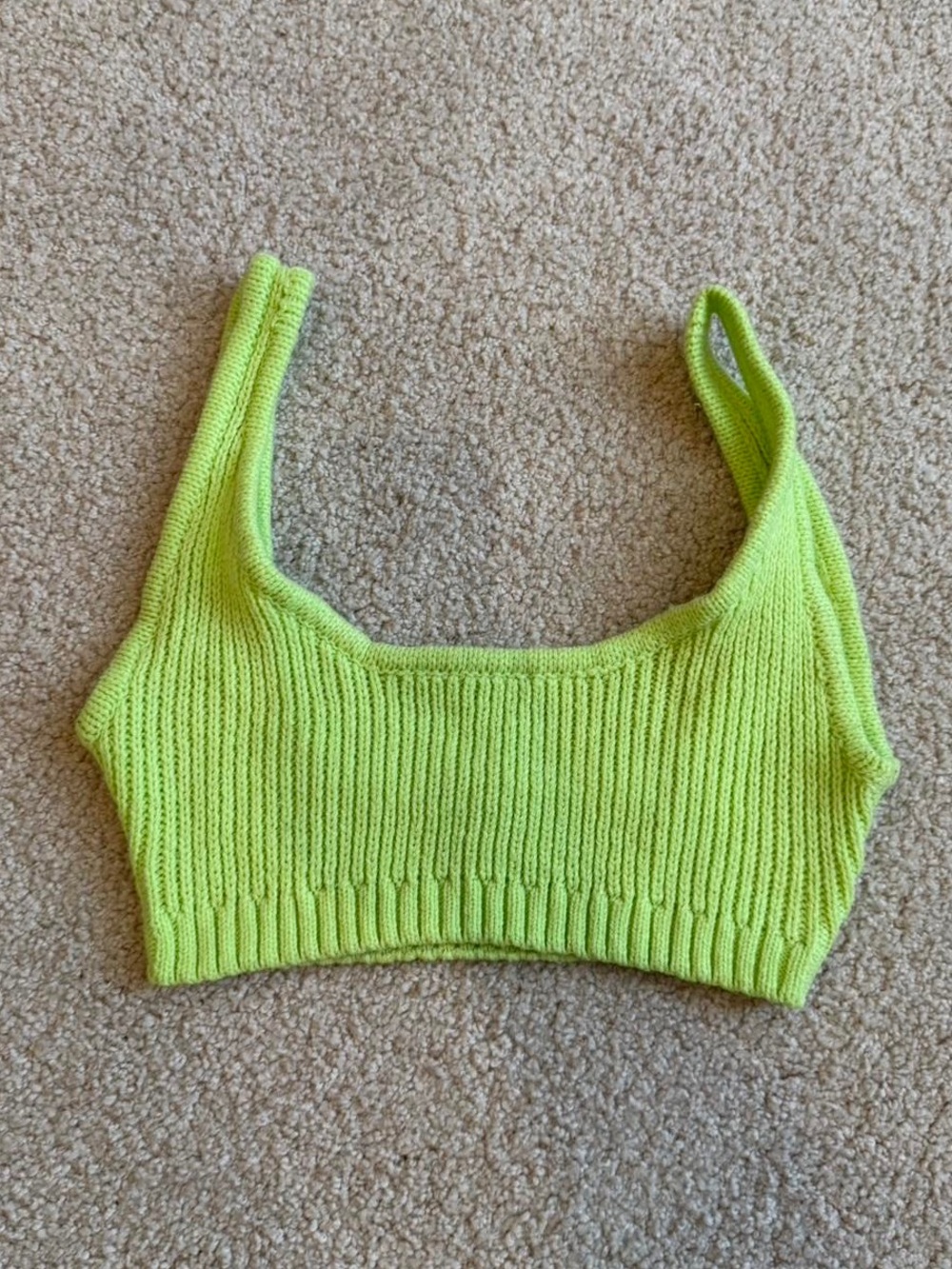 WE WORE WHAT | Green knit cropped tank